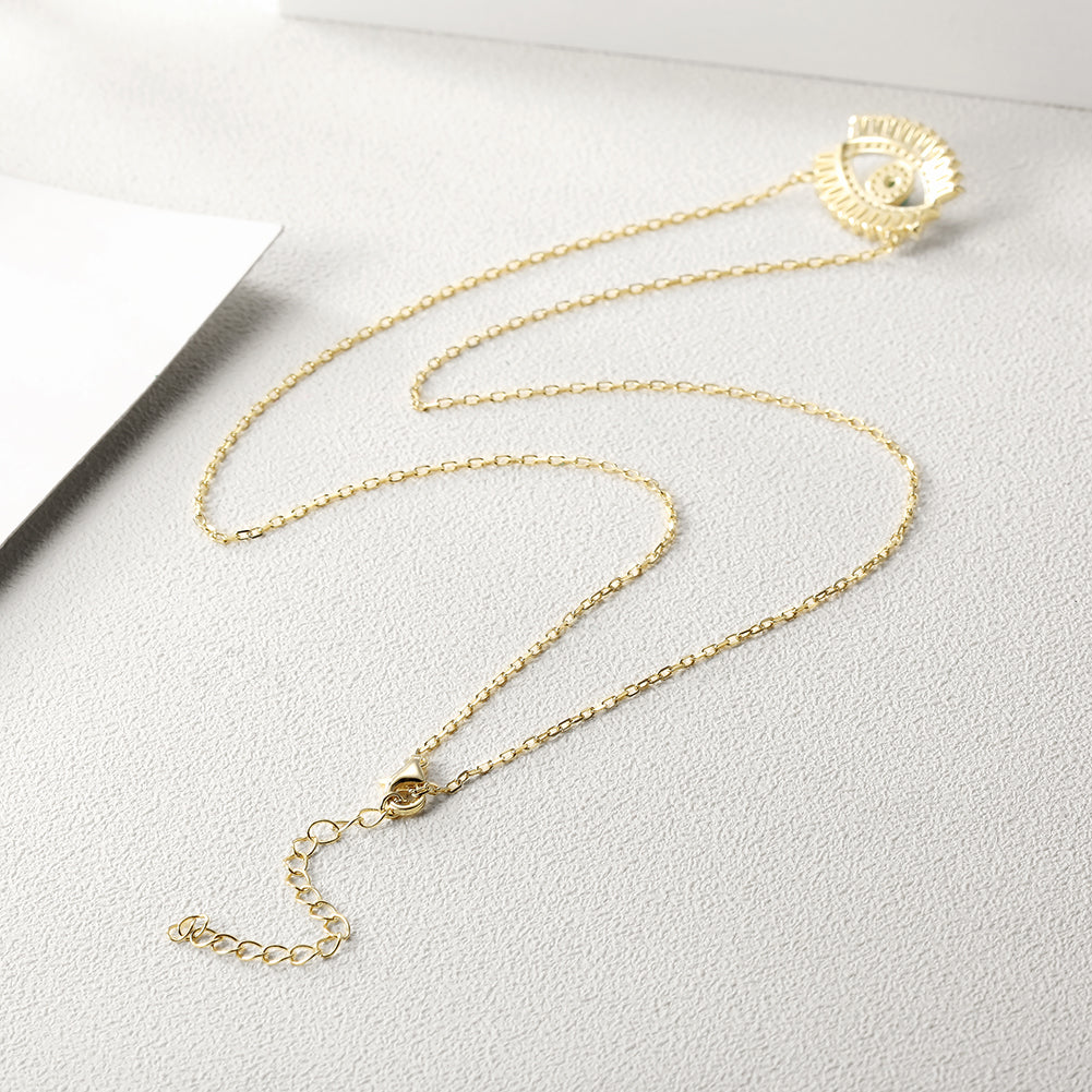 CZ Evil Eye Pendant Necklace - SSN165
