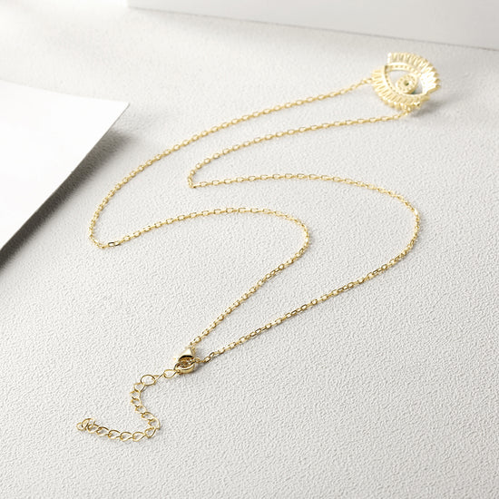 CZ Evil Eye Pendant Necklace - SSN165