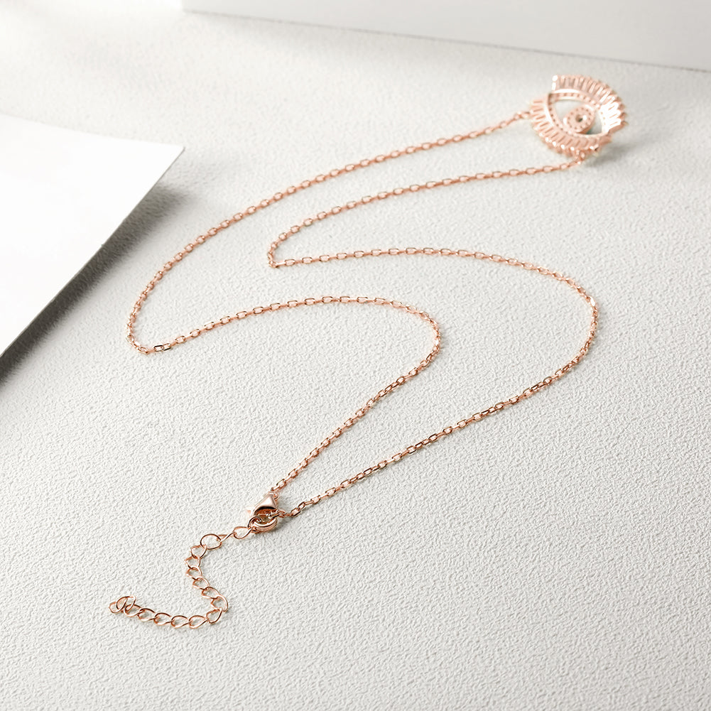 CZ Evil Eye Pendant Necklace - SSN165