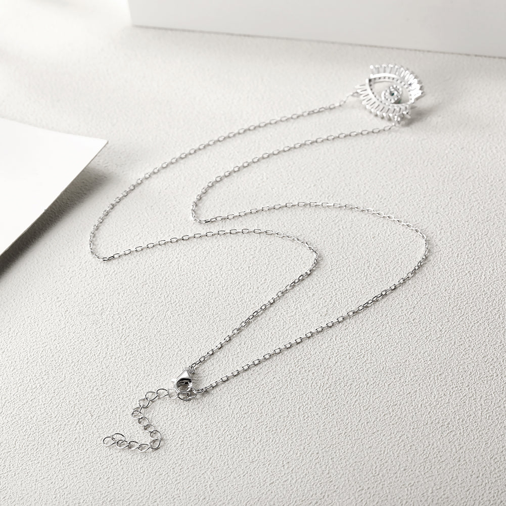 CZ Evil Eye Pendant Necklace - SSN165