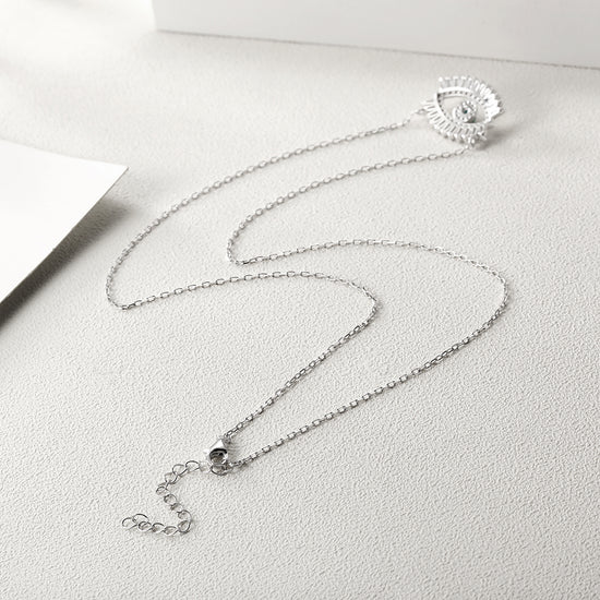 CZ Evil Eye Pendant Necklace - SSN165