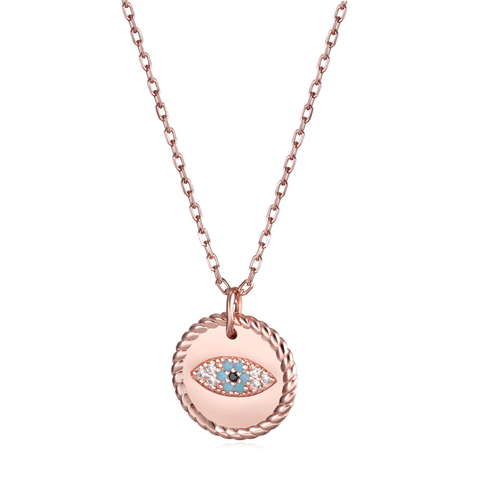 Evil Eye Coin Pendant Necklace - SSN167GCZD