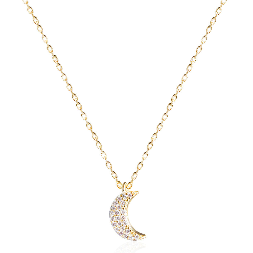 Six Moon Pave CZ Necklace SSN175