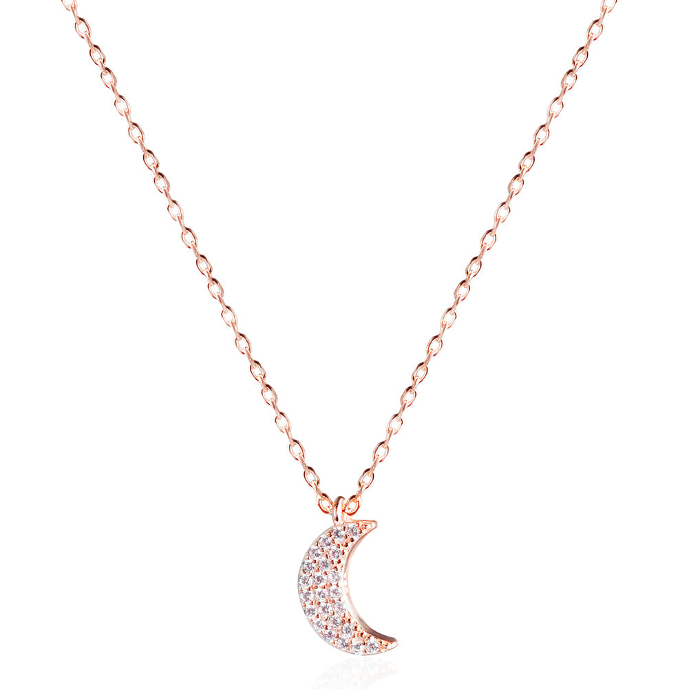 Six Moon Pave CZ Necklace SSN175
