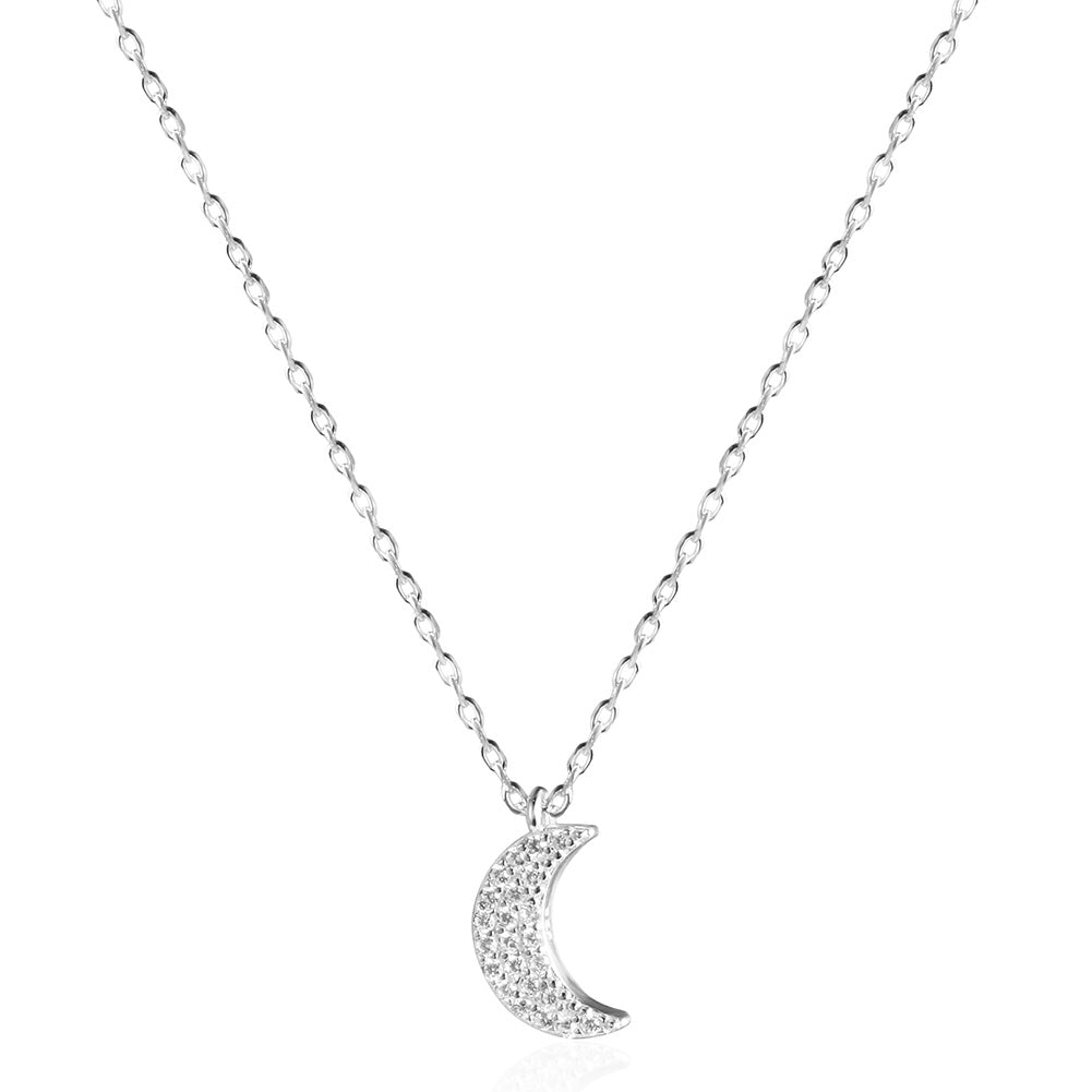 Six Moon Pave CZ Necklace SSN175
