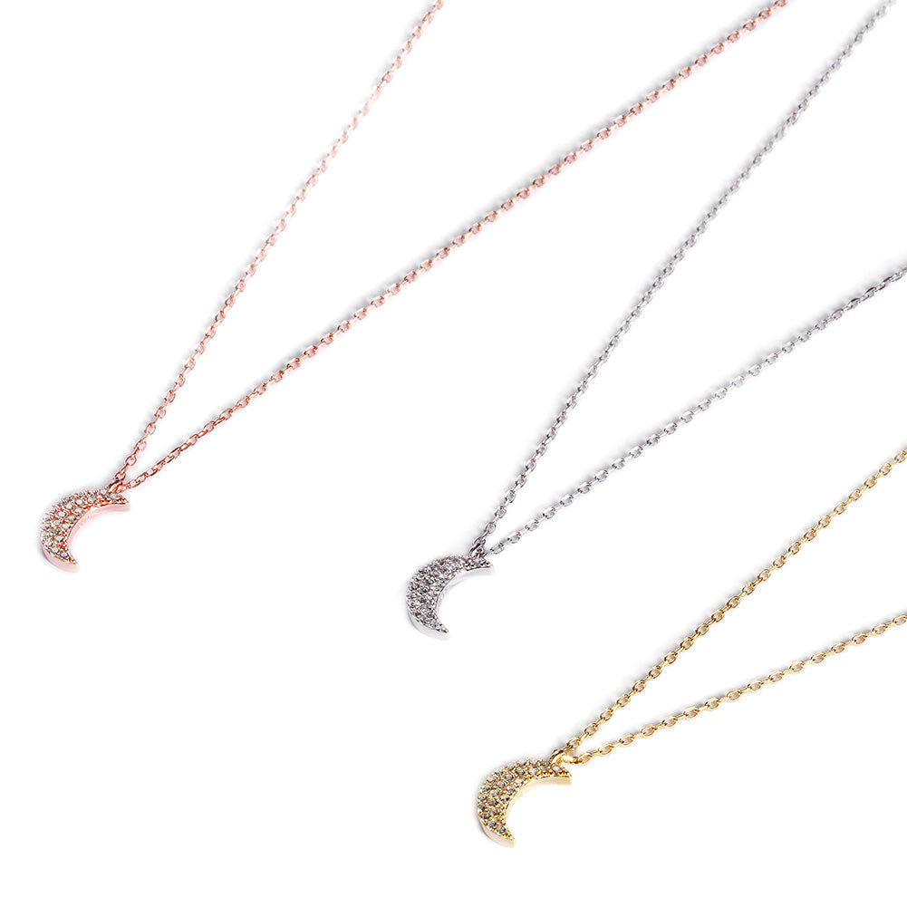 Six Moon Pave CZ Necklace SSN175