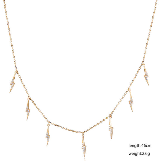Ligntning CZ Pendant Necklace -  SSN178