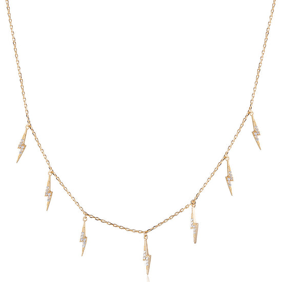 Ligntning CZ Pendant Necklace -  SSN178