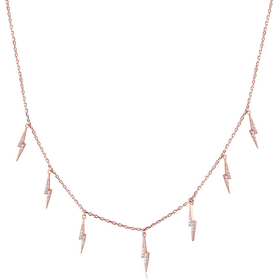 Ligntning CZ Pendant Necklace -  SSN178