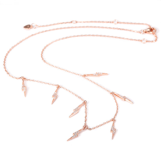 Ligntning CZ Pendant Necklace -  SSN178