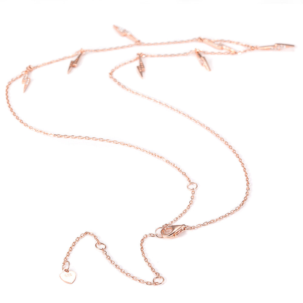 Ligntning CZ Pendant Necklace -  SSN178