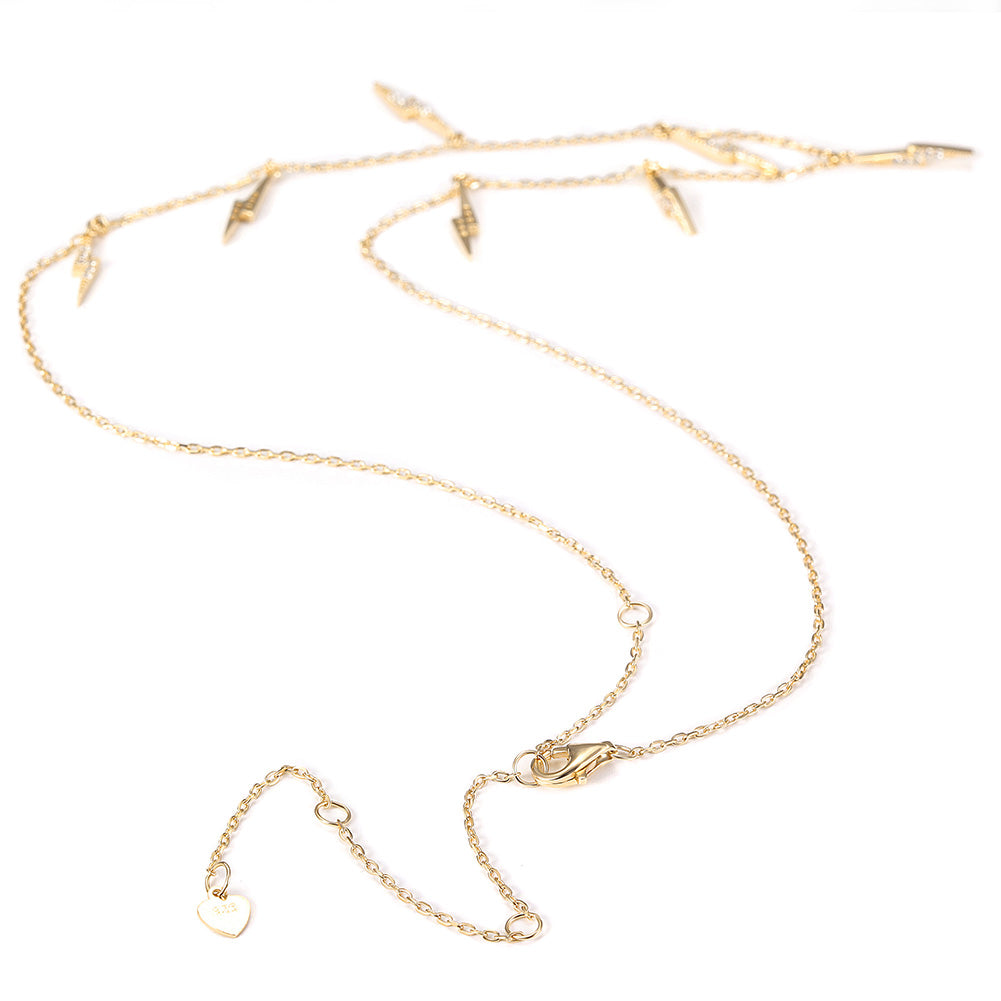 Ligntning CZ Pendant Necklace -  SSN178