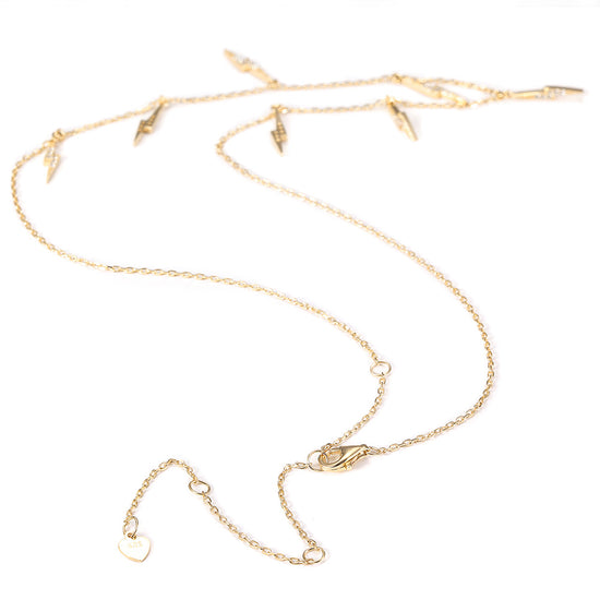 Ligntning CZ Pendant Necklace -  SSN178