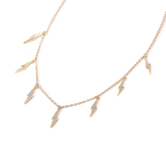 Ligntning CZ Pendant Necklace -  SSN178