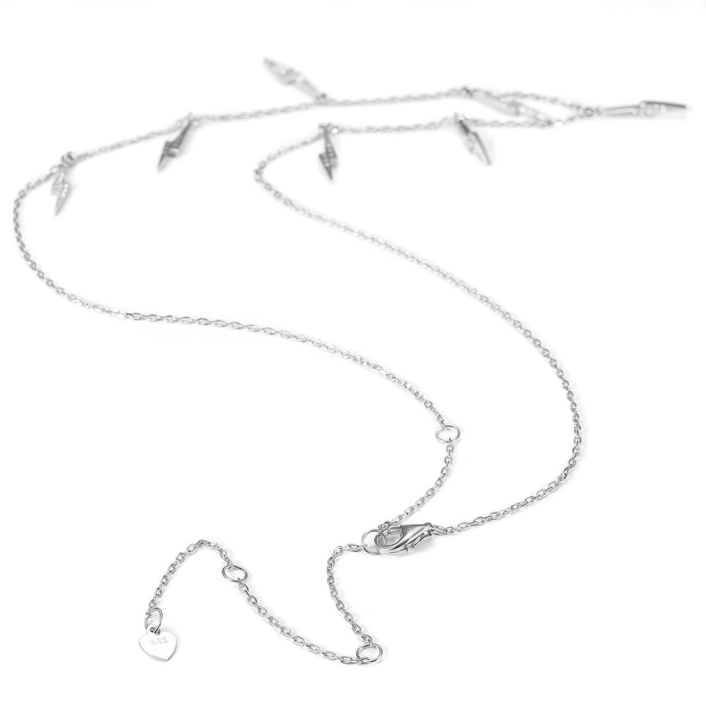 Ligntning CZ Pendant Necklace -  SSN178