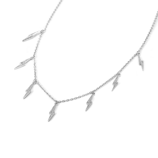 Ligntning CZ Pendant Necklace -  SSN178