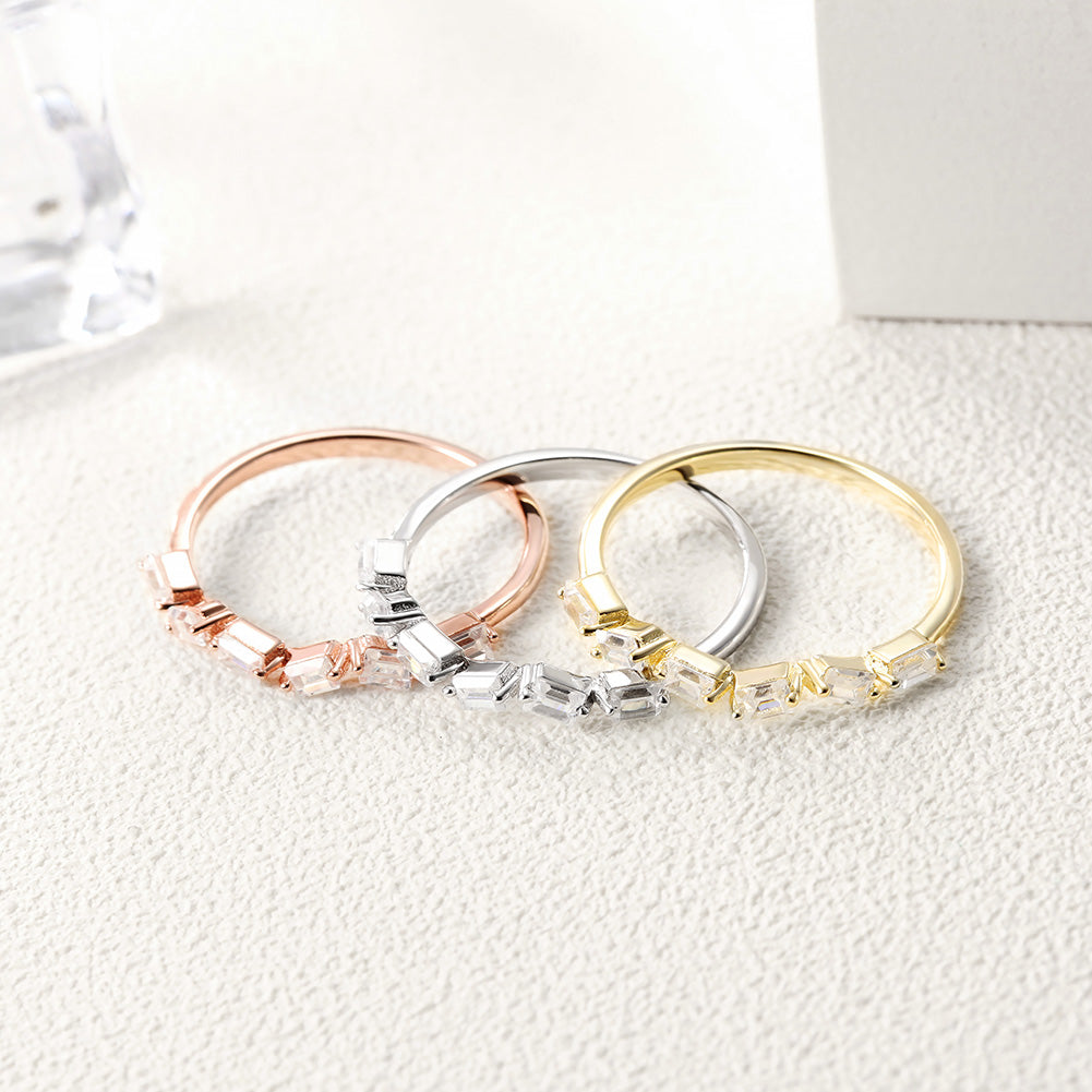 Twisted irregular zircon ring-SSR071