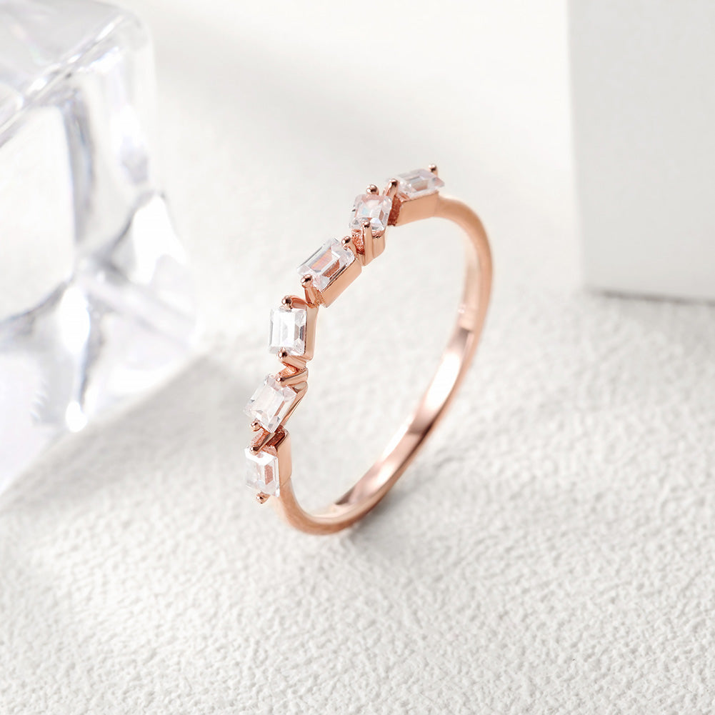 Twisted irregular zircon ring-SSR071