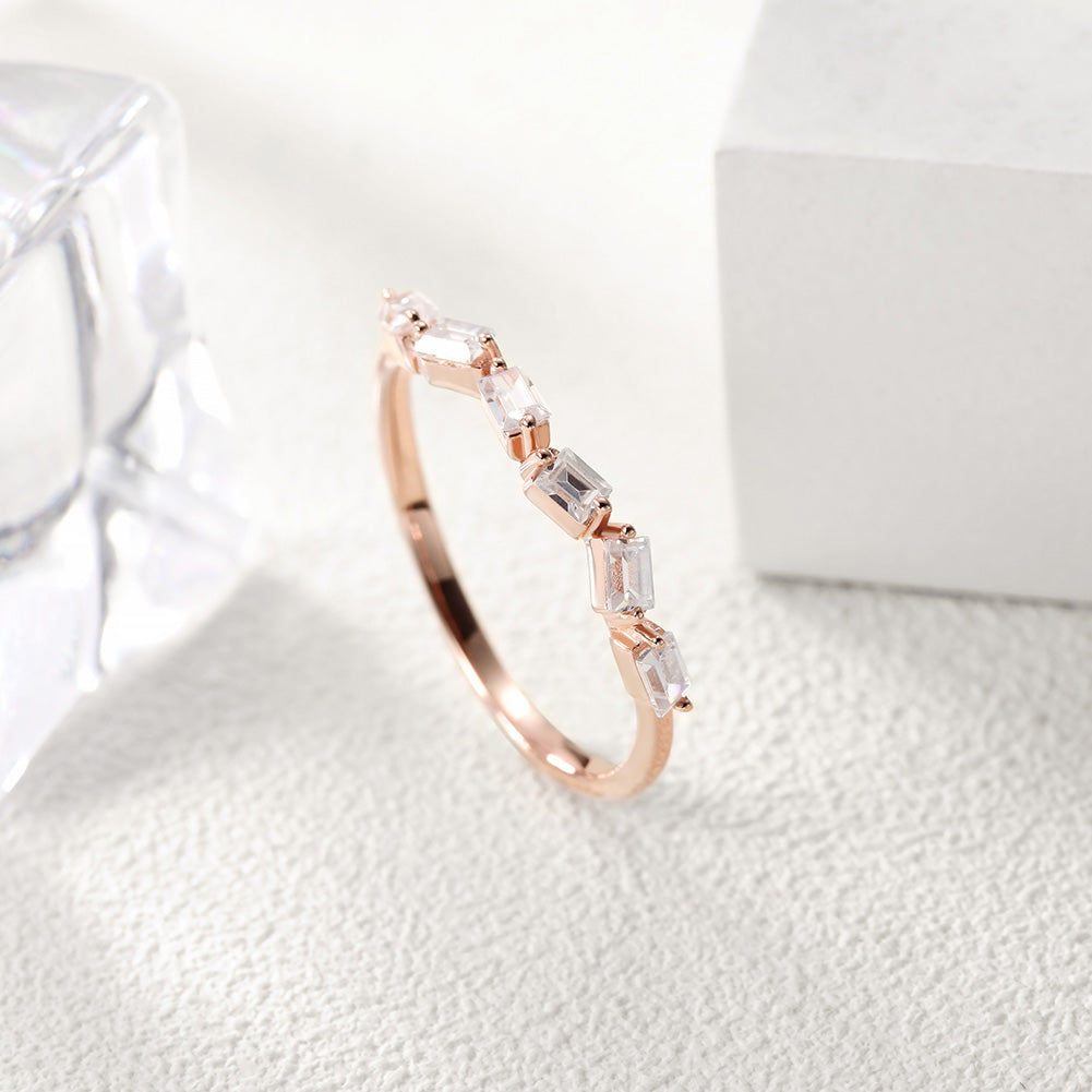 Twisted irregular zircon ring-SSR071