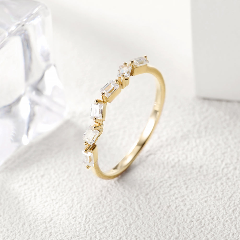 Twisted irregular zircon ring-SSR071