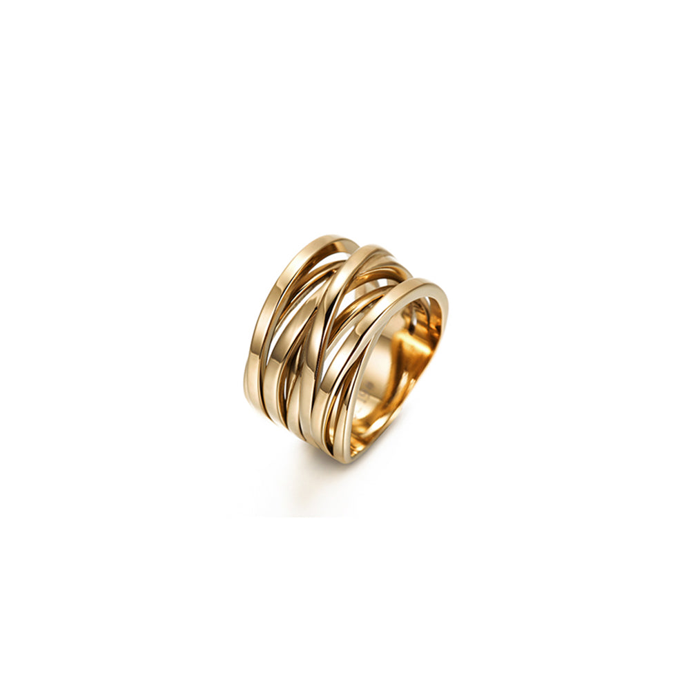 Gold Intertwined Statement Ring