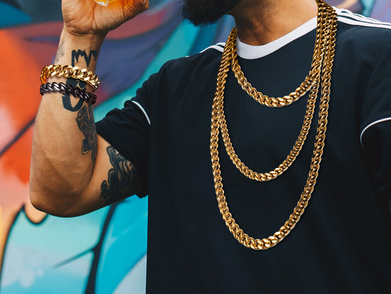 12mm Gold Hip Hop Cuban Chain Necklace