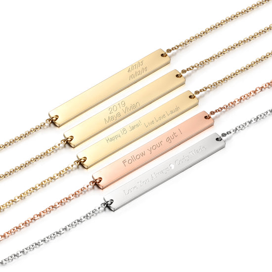 Engravable Bar Necklace