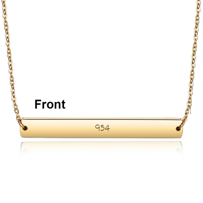 Horizontal Engravable Bar Necklace