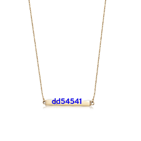 Engravable CZ Bar Necklace