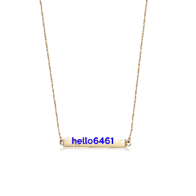 Engravable CZ Bar Necklace