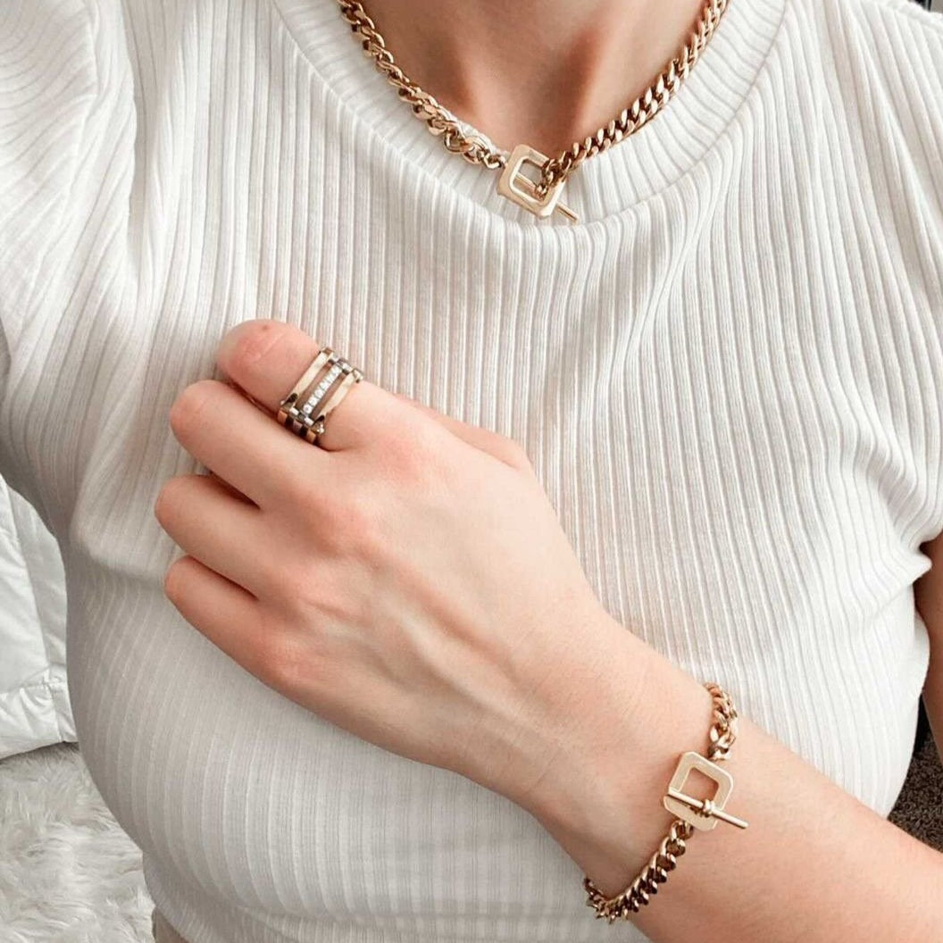 Faye Ring, Chunky Gold Statement Rings, 14K Gold Plated