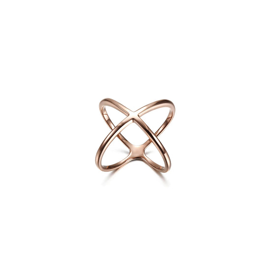 Load image into Gallery viewer, Rose Gold Skinny Crisscross Band Ring
