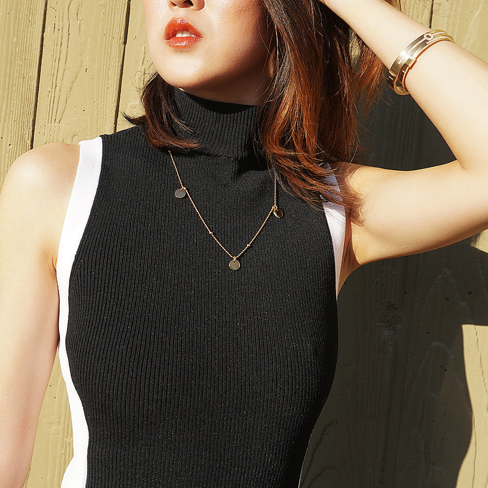 Dots Disc Bead Necklace