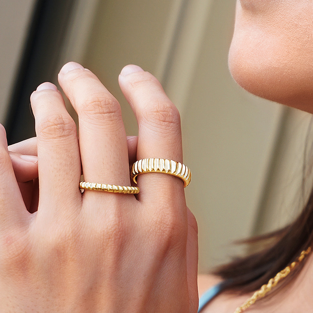 Modern Ribbed Ring