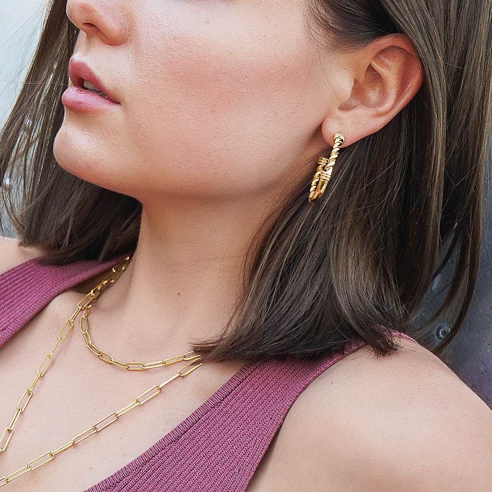 Twisted Rope Hoop Earrings
