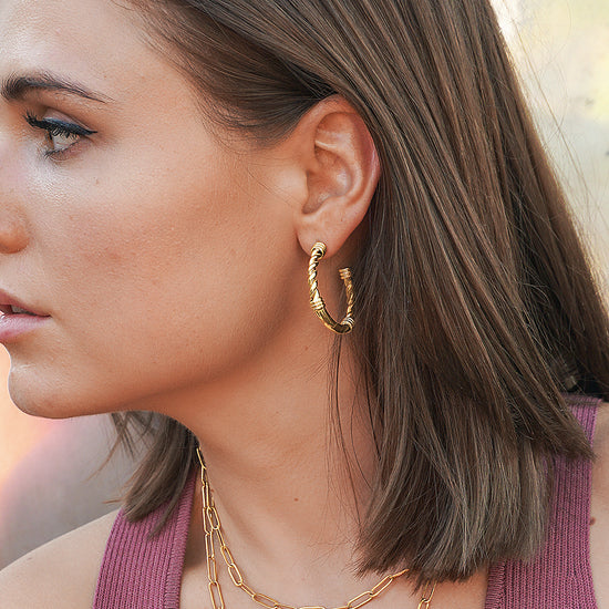Twisted Rope Hoop Earrings