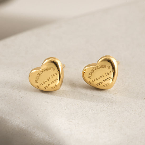 Load image into Gallery viewer, Pave Heart Stud Earrings
