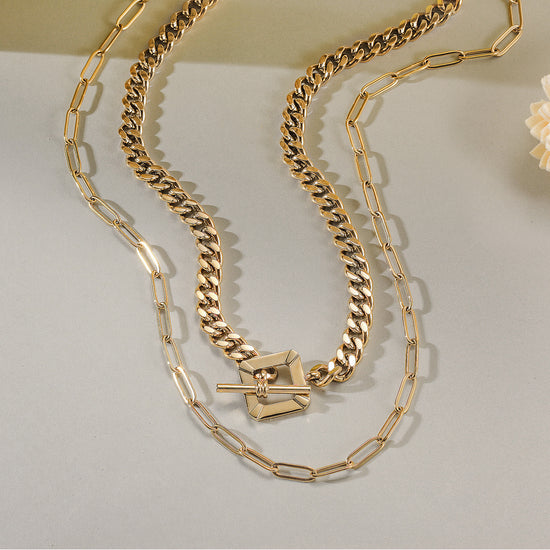 Square Toggle Clasp Chain Necklace