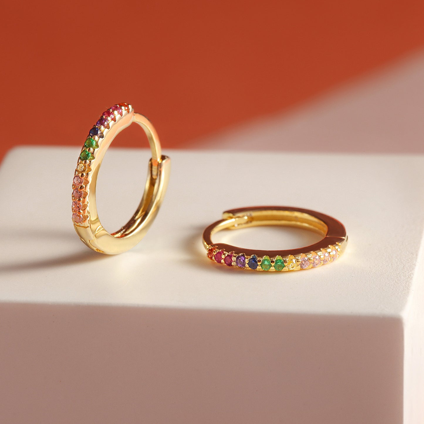 Rainbow Petite Hoop Earrings