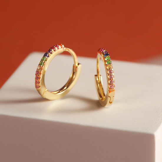 Rainbow Petite Hoop Earrings