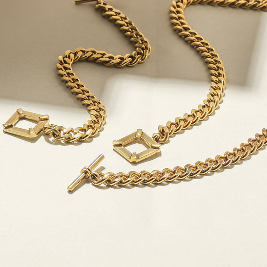 Square Toggle Clasp Chain Necklace