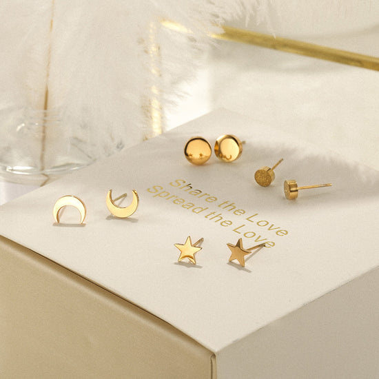 Moon Stud Post Earrings