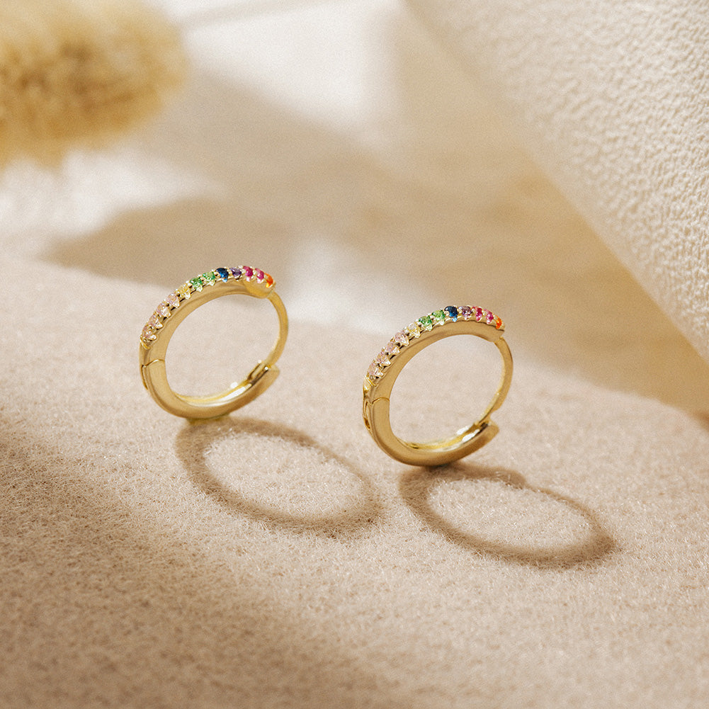 Rainbow Petite Hoop Earrings