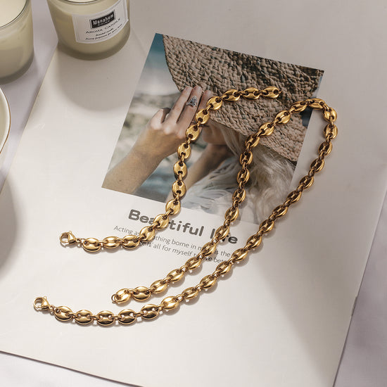 Coffee Bean Chain Bracelet