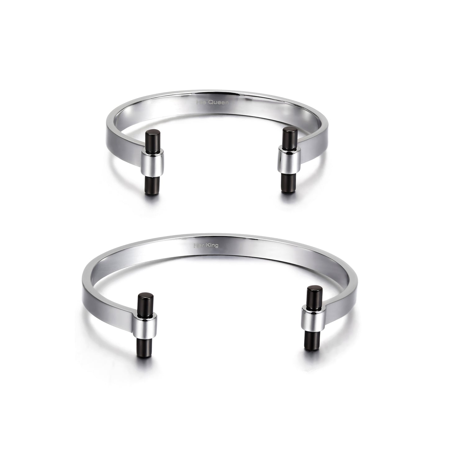 Silver Love Couple Cuff