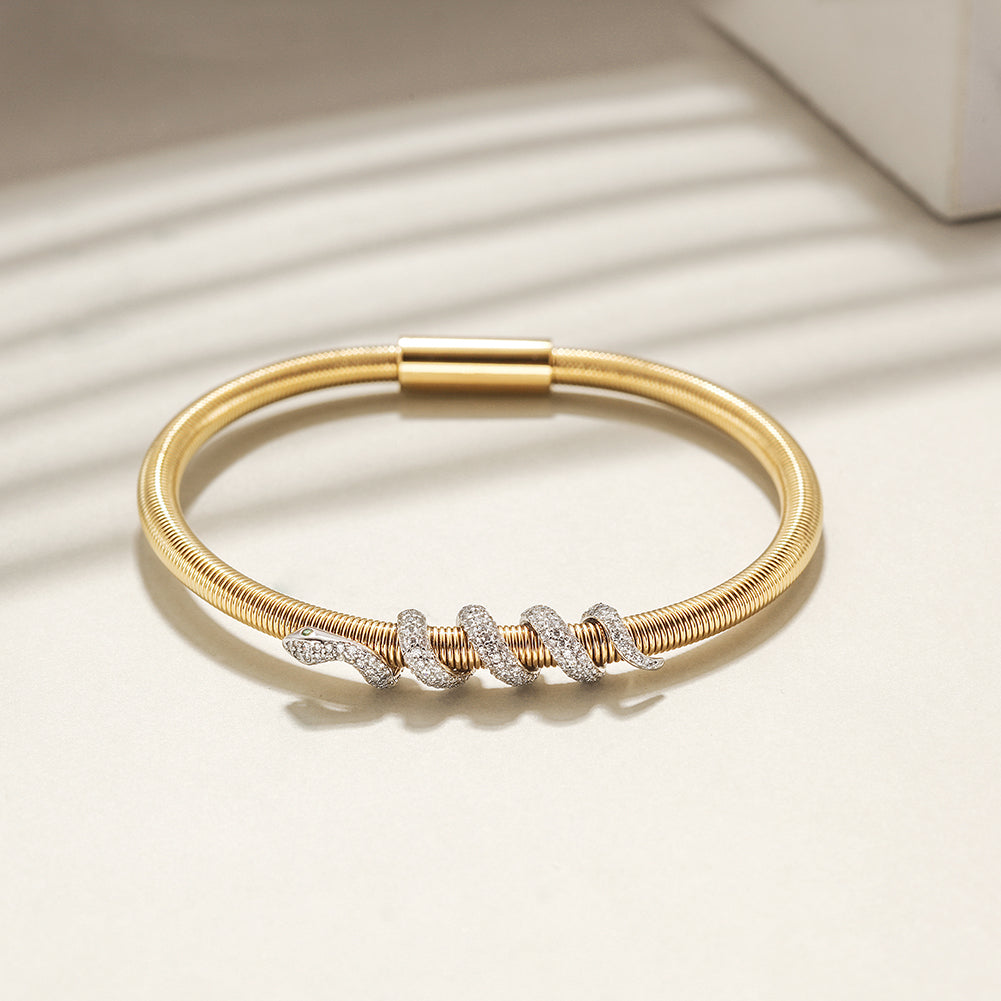 Snake Coiled Bangle Bracelet