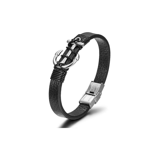 Load image into Gallery viewer, Anchor Warp Leather Bracelet

