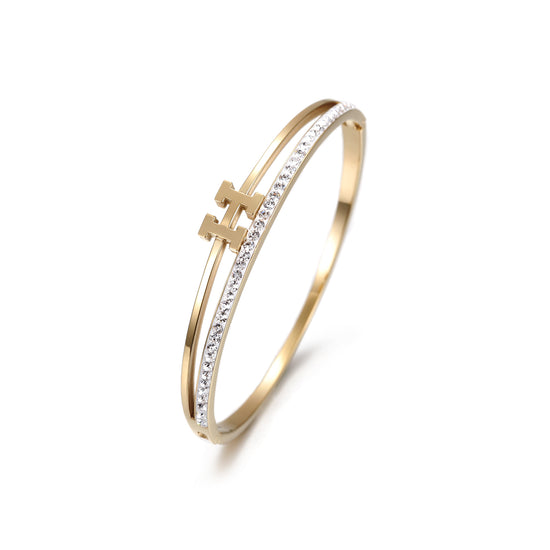 H-shaped CZ Bangle