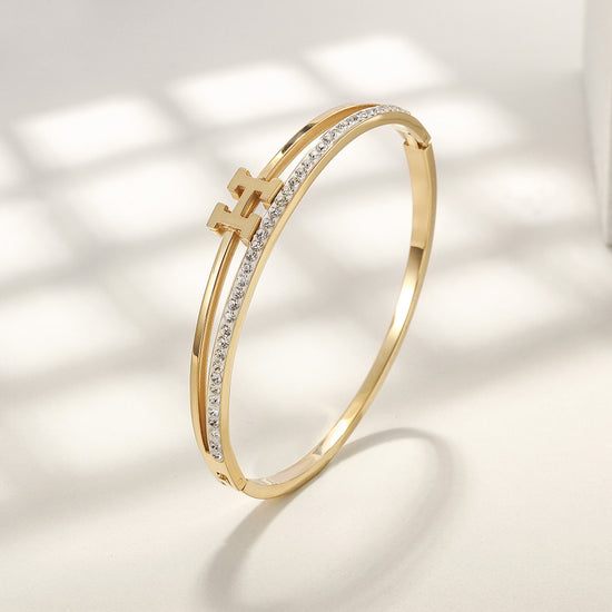 H-shaped CZ Bangle