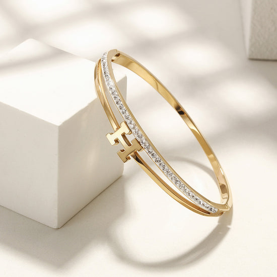 H-shaped CZ Bangle